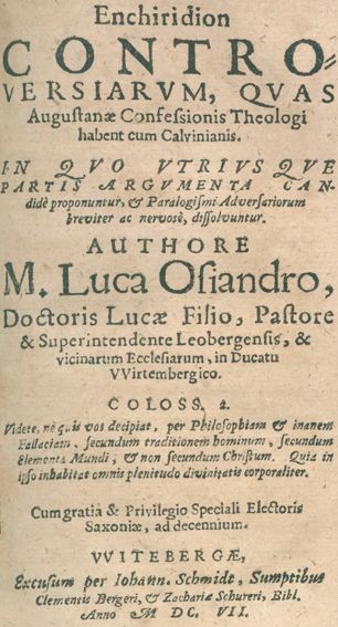 Große Abbildung Nr.1: 123-279 Osiander,L.: (Alte Drucke, Handschriften und Theologie)
