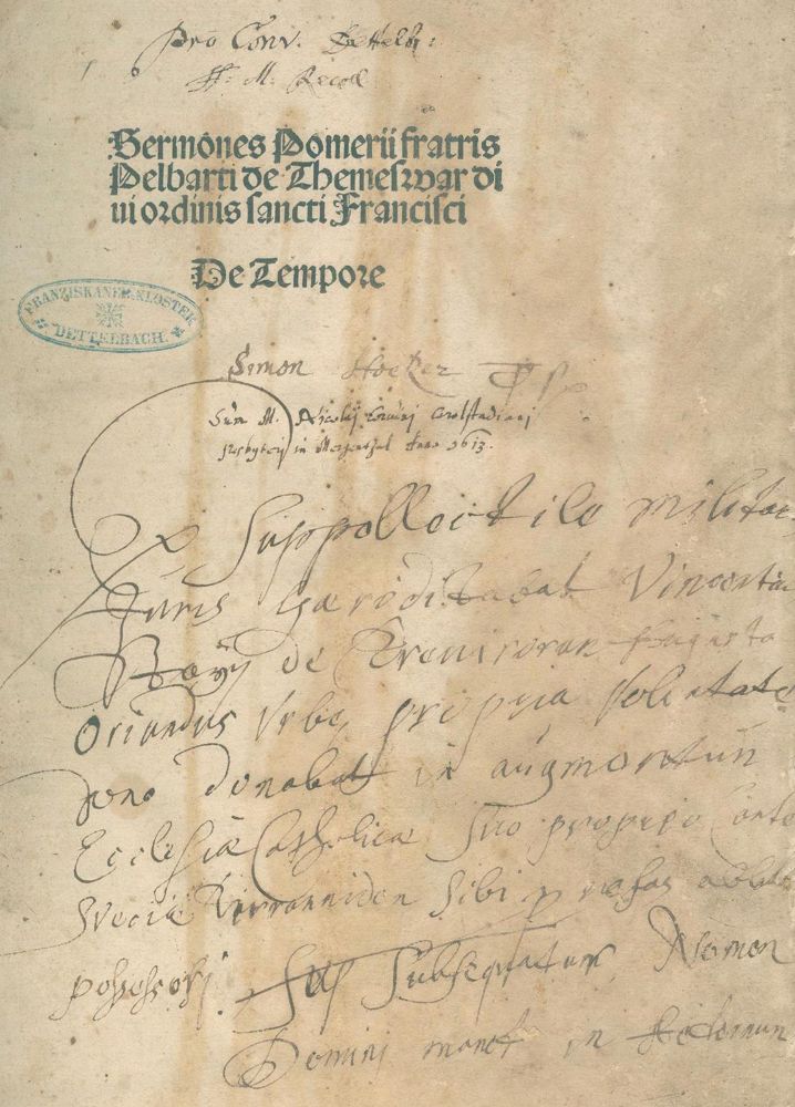 Große Abbildung Nr.1: 123-284 Pelbartus von Temesvar.: (Alte Drucke, Handschriften und Theologie)