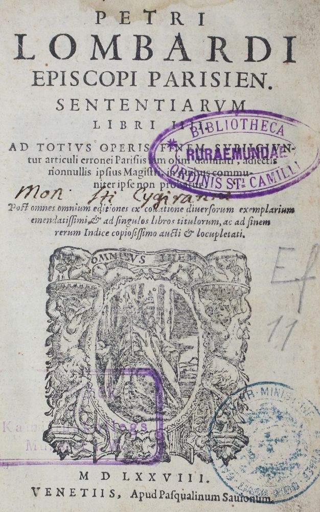 Große Abbildung Nr.1: 123-290 Petrus Lombardus.: (Alte Drucke, Handschriften und Theologie)