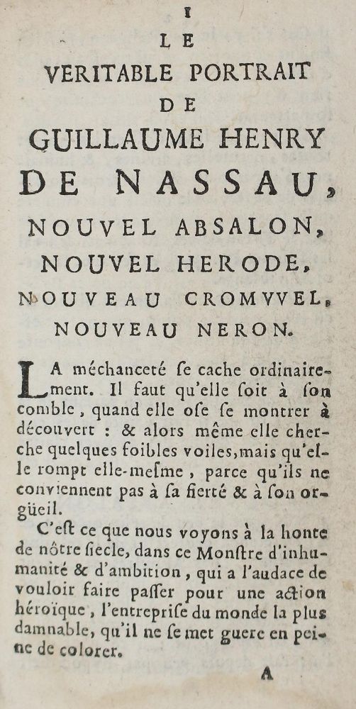 Große Abbildung Nr.1: 123-298 (Portrait de Prince d'Orange).: (Alte Drucke, Handschriften und Theologie)