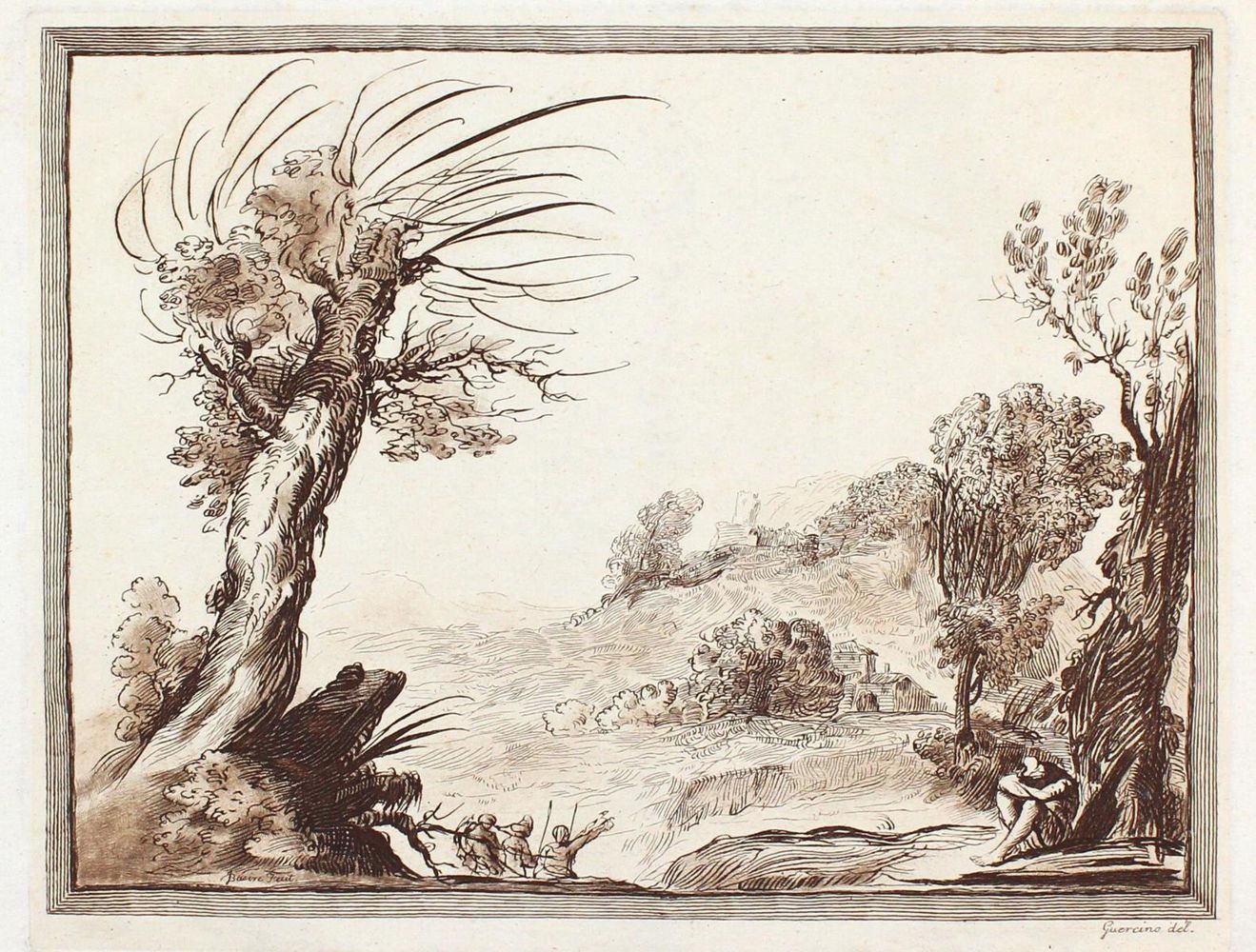Große Abbildung Nr.2: 123-3074 Barbierei, Giovanni Francesco gen. Il Guercino: (Künstlergraphik)