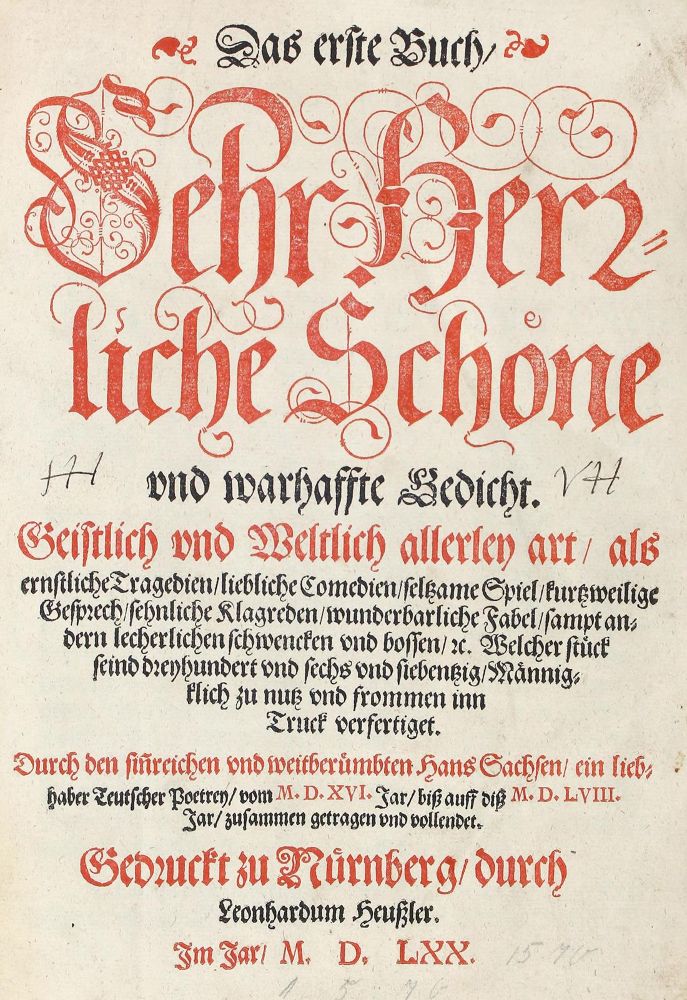 Große Abbildung Nr.1: 123-310 Sachs,H.: (Alte Drucke, Handschriften und Theologie)