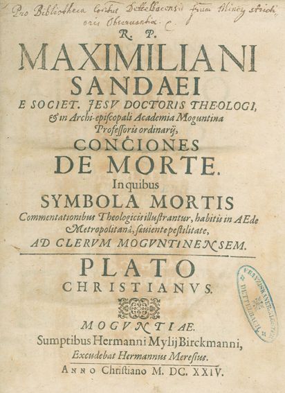 Große Abbildung Nr.1: 123-321 Sandaeus,M.: (Alte Drucke, Handschriften und Theologie)