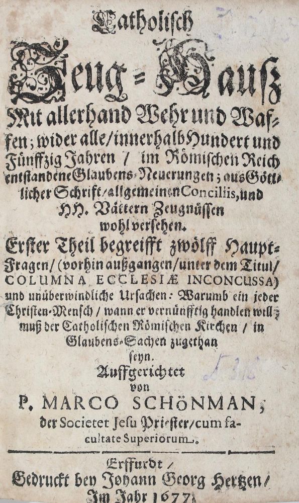 Große Abbildung Nr.1: 123-330 Schönman(n),M.: (Alte Drucke, Handschriften und Theologie)
