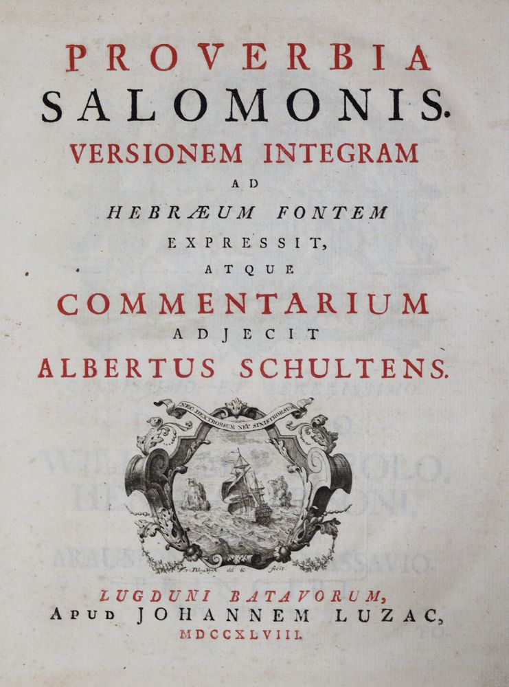 Große Abbildung Nr.1: 123-334 Schultens,A.: (Alte Drucke, Handschriften und Theologie)