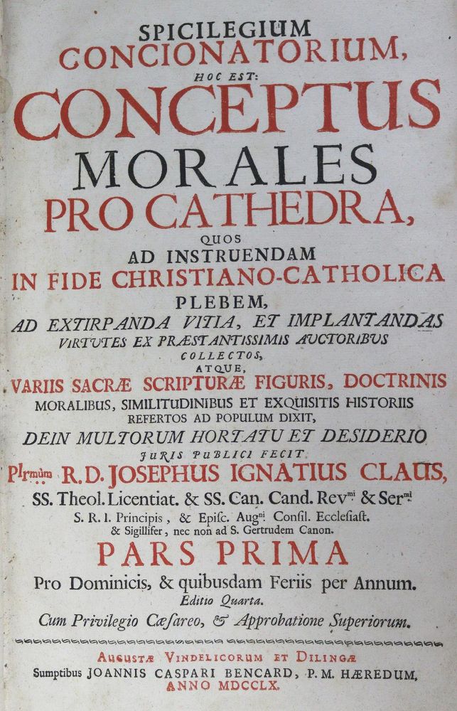 Große Abbildung Nr.1: 123-340 Spicilegium Concionatorium: (Alte Drucke, Handschriften und Theologie)