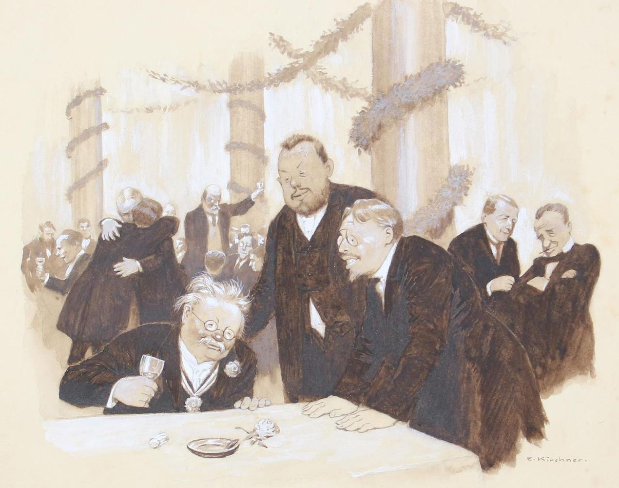 Große Abbildung Nr.1: 123-3496 Kirchner, Eugen: (Künstlergraphik, Karikatur)