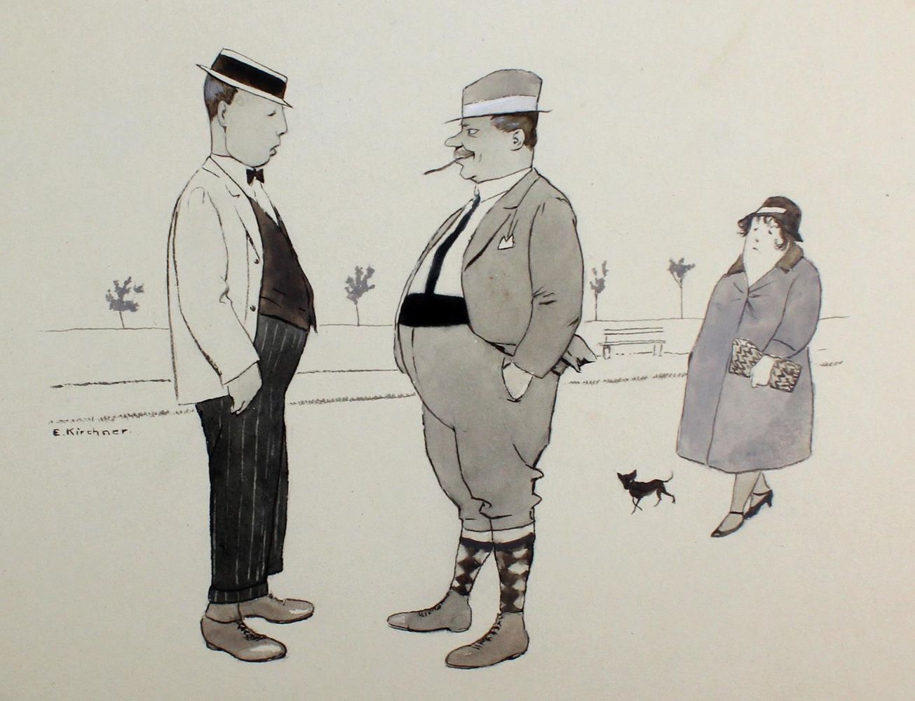 Große Abbildung Nr.1: 123-3498 Kirchner, Eugen: (Künstlergraphik, Karikatur)