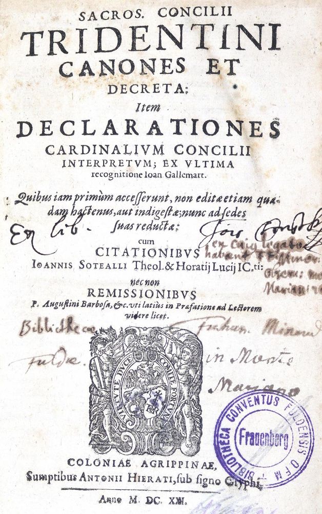 Große Abbildung Nr.1: 123-352 Tridentinisches Konzil.: (Alte Drucke, Handschriften und Theologie)