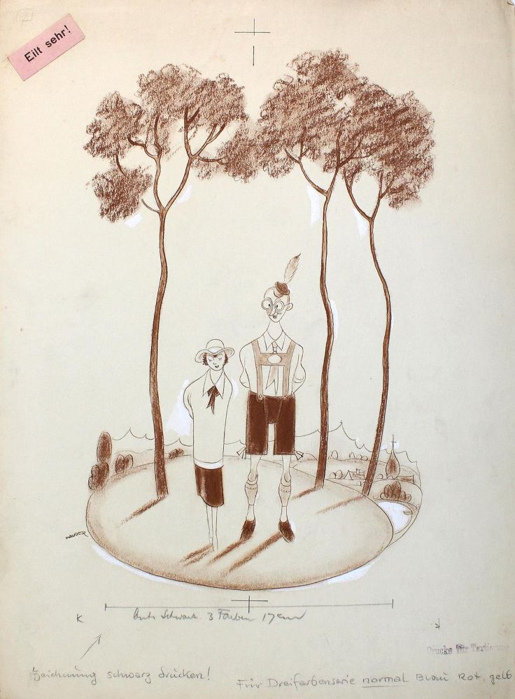 Große Abbildung Nr.1: 123-3530 Mauder, Josef: (Künstlergraphik, Karikatur)