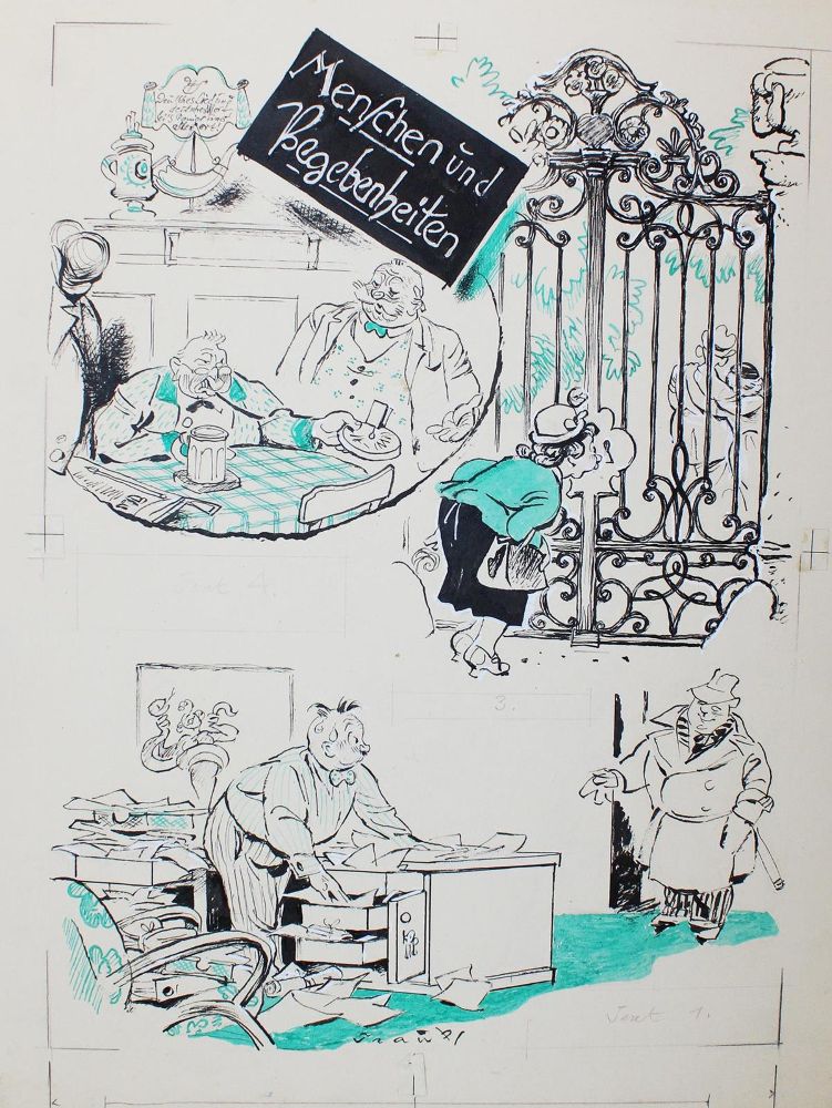Große Abbildung Nr.1: 123-3545 Traub, Gustav: (Künstlergraphik, Karikatur)