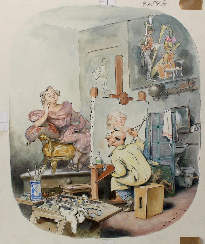 Große Abbildung Nr.1: 123-3548 Traub, Gustav: (Künstlergraphik, Karikatur)