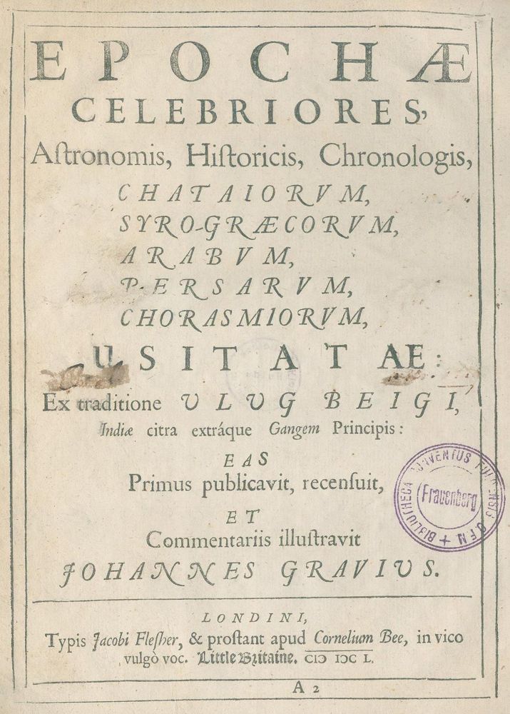 Große Abbildung Nr.2: 123-355 Ulugh Beg.: (Alte Drucke, Handschriften und Theologie)