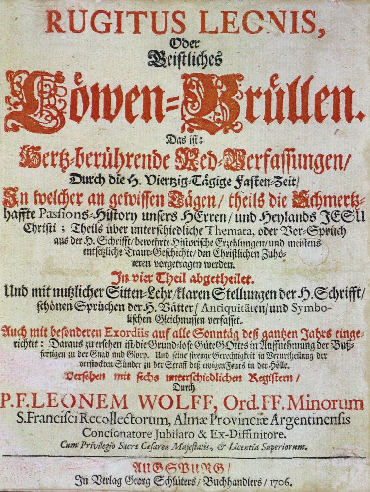 Große Abbildung Nr.1: 123-370 Wolff,L.: (Alte Drucke, Handschriften und Theologie)