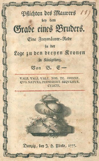 Große Abbildung Nr.1: 123-407 (Hippel,T.G.v.).: (Freimaurerei)