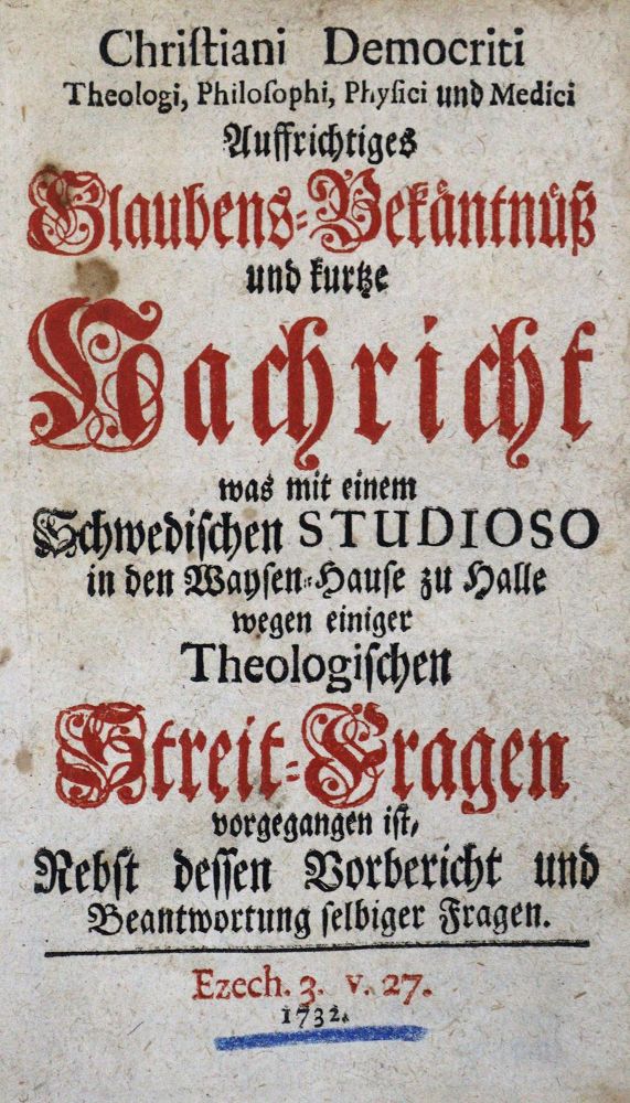 Große Abbildung Nr.1: 123-412 (Dippel,J.C.).: (Grenzwissenschaften und Okkultismus)