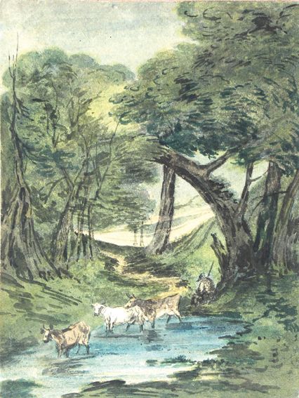 Große Abbildung Nr.1: 123-4148 Wald- und Berglandschaften.: (Künstlergraphik)