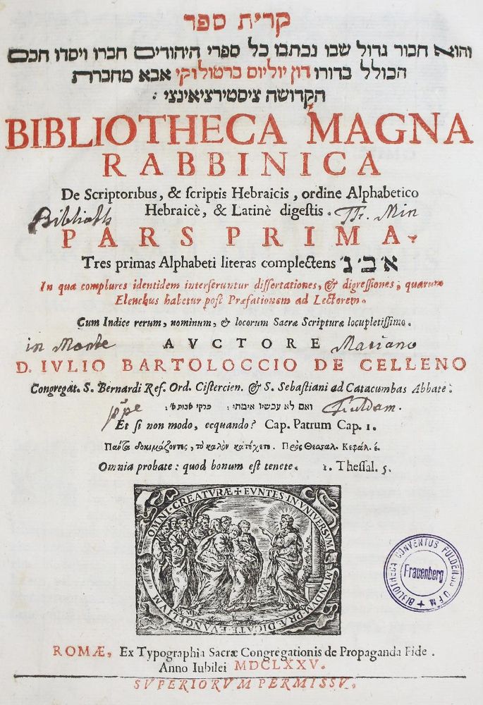 Große Abbildung Nr.2: 123-421 Bartolocci,G.: (Judaica)