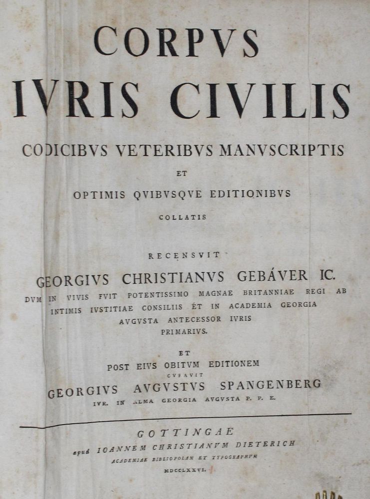 Große Abbildung Nr.1: 123-433 Corpus Iuris Civilis: (Juridica und Kriminologie)