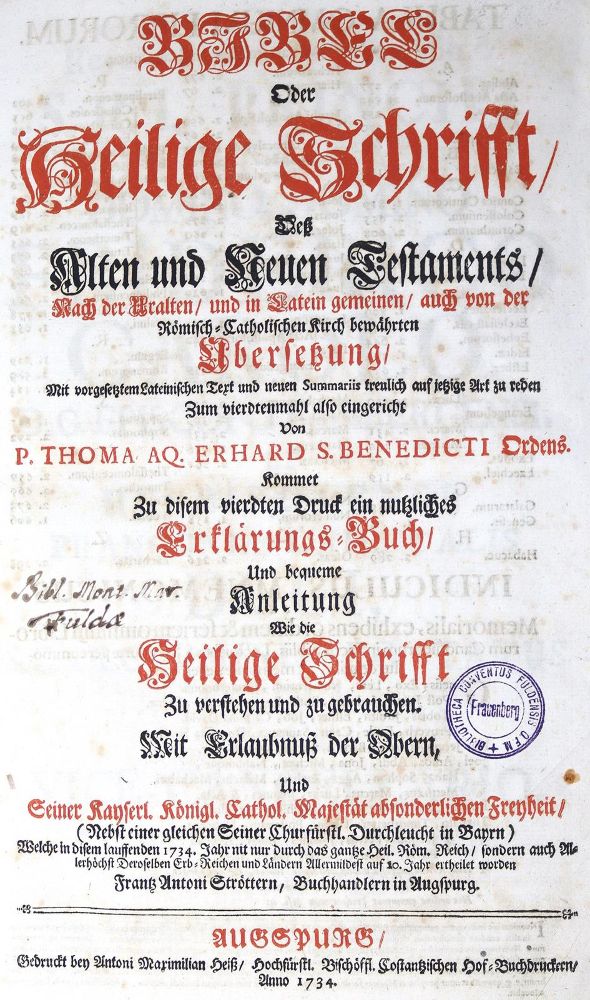 Große Abbildung Nr.1: 123-45 Biblia germanica.: (Bibeln)