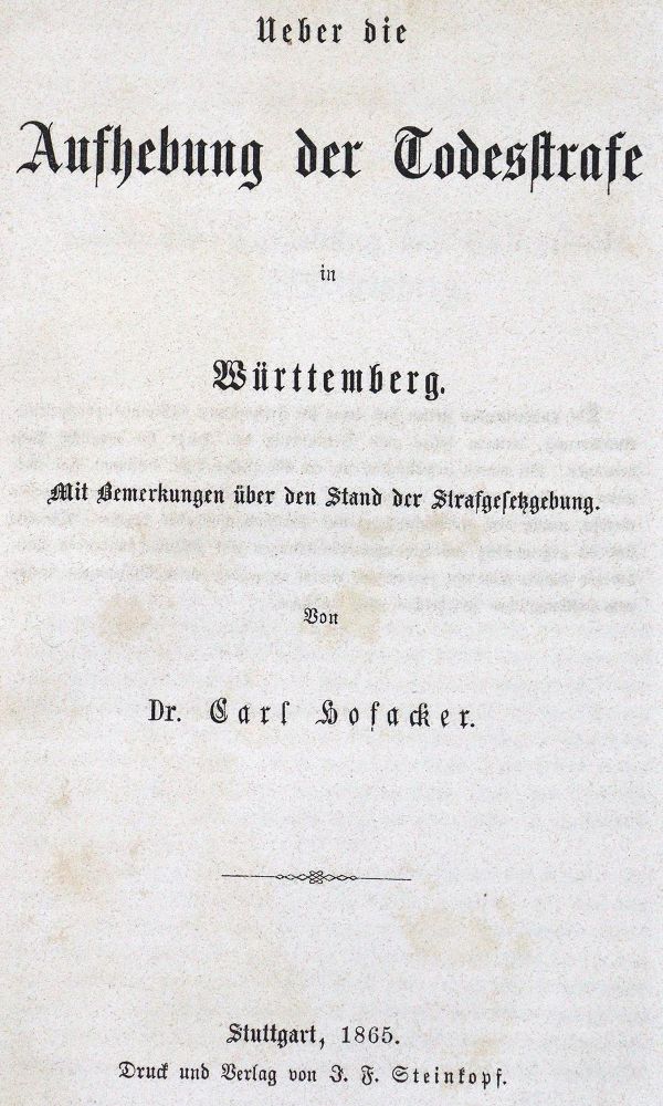 Große Abbildung Nr.1: 123-450 Hofacker,C.: (Juridica und Kriminologie, Todesstrafe)