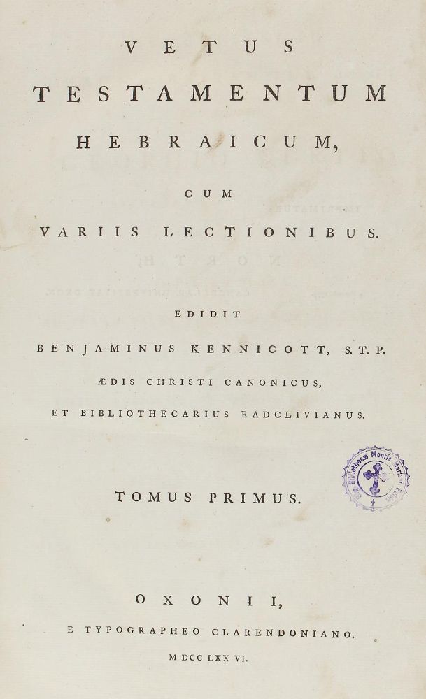 Große Abbildung Nr.1: 123-53 Biblia hebraica.: (Bibeln)