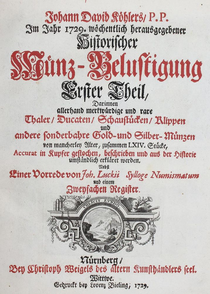 Große Abbildung Nr.1: 123-550 Köhler,J.D.: (Numismatik u. Siegelkunde, Medaillen)