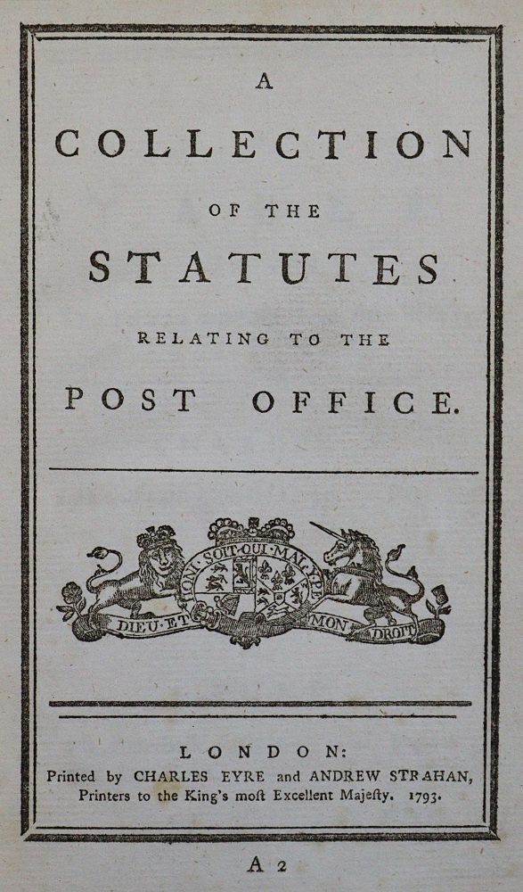 Große Abbildung Nr.1: 123-563 Collection of the Statutes, A,: (Postwesen, Grossbritannien)