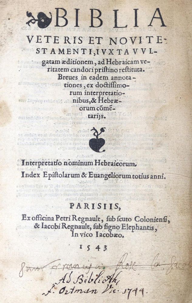Große Abbildung Nr.1: 123-58 Biblia latina.: (Bibeln)