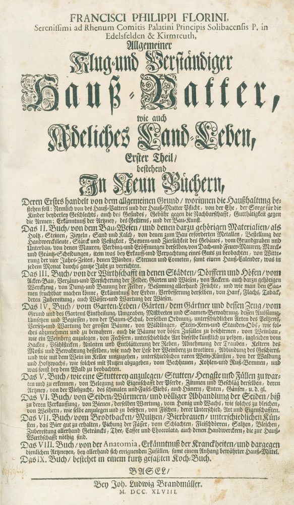 Große Abbildung Nr.2: 123-582 Florinus,F.P.: (Küche und Haushalt)