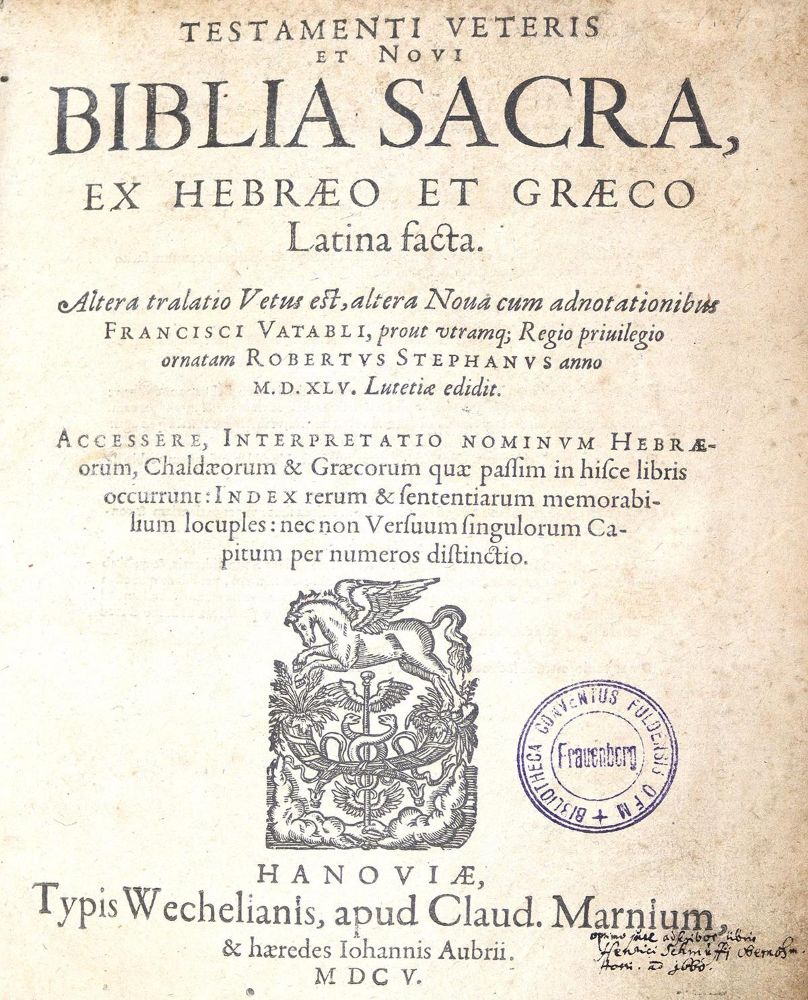 Große Abbildung Nr.1: 123-59 Biblia latina.: (Bibeln)