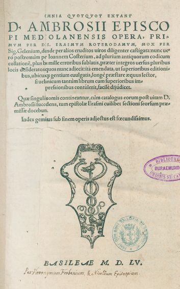 Große Abbildung Nr.1: 123-6 Ambrosius von Mailand.: (Alte Drucke, Handschriften und Theologie)