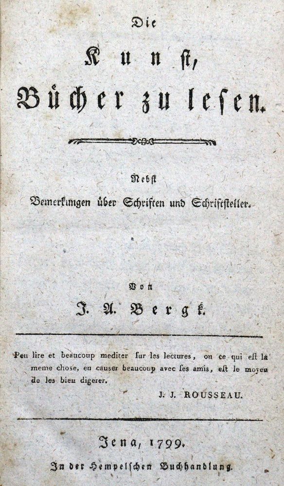 Große Abbildung Nr.1: 123-667 Bergk,J.A.: (Bibliographie und Buchwesen)