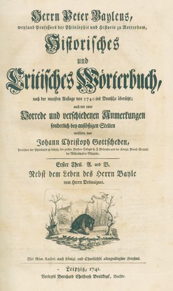 Große Abbildung Nr.1: 123-696 Bayle,P.: (Lexika - Wörterbücher - Sprachwissenschaften)