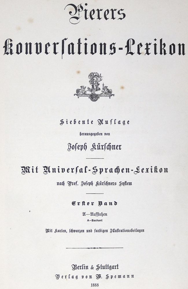Große Abbildung Nr.1: 123-706 Pierers Konversations-Lexikon.: (Lexika - Wörterbücher - Sprachwissenschaften)