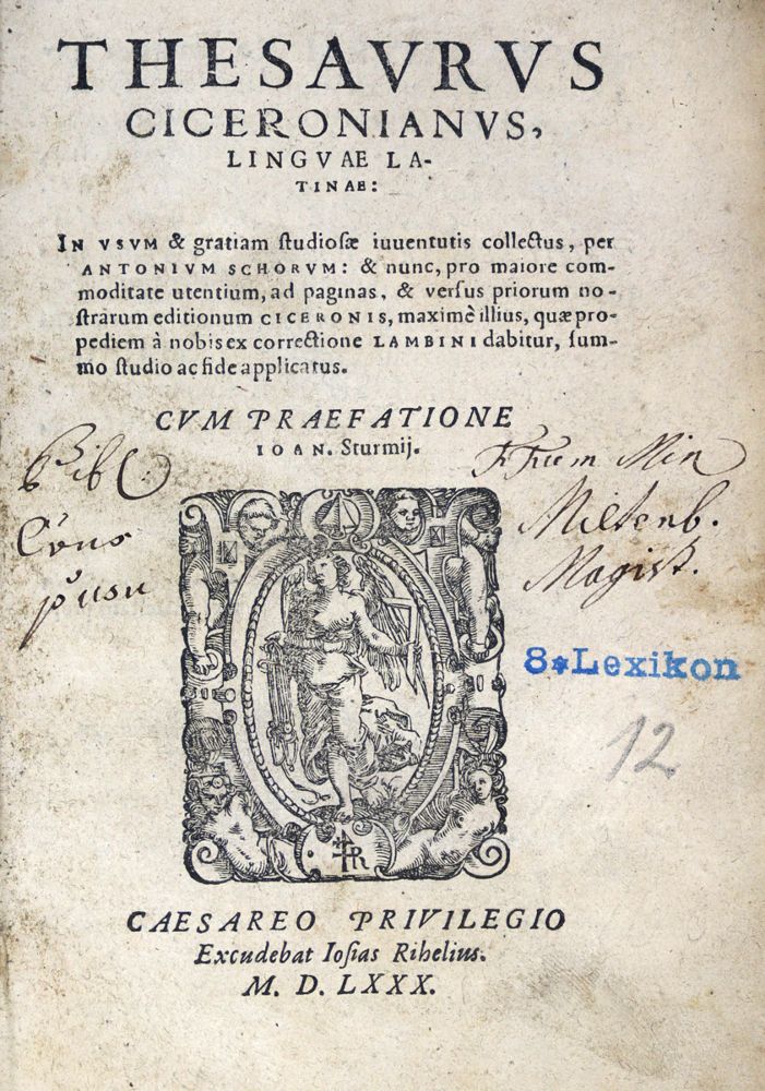 Große Abbildung Nr.1: 123-708 Schorus,A. (d.i. A. van Schore).: (Lexika - Wörterbücher - Sprachwissenschaften)