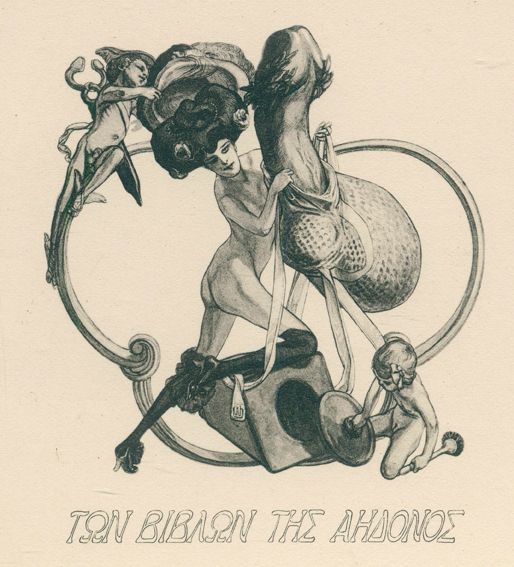 Große Abbildung Nr.1: 123-729 (Bayros,F.v.). Ps.: Venu de Bonestoc.: (Erotika - Galantes, Exlibris)