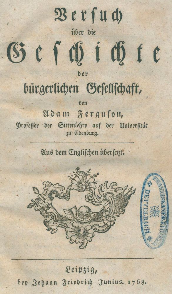 Große Abbildung Nr.1: 123-741 Ferguson,A.: (Kultur- und Sittengeschichte)