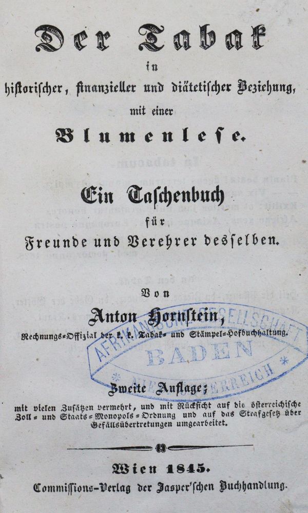 Große Abbildung Nr.1: 123-753 Hornstein,A.: (Tabak)