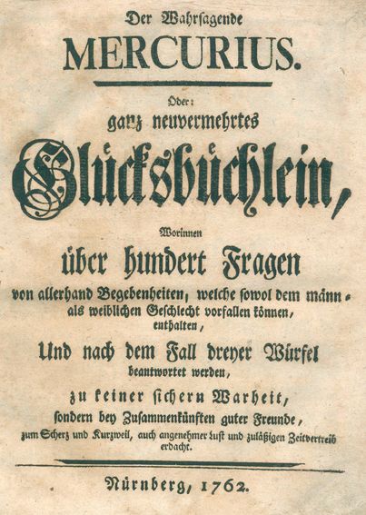 Große Abbildung Nr.1: 123-754 Wahrsagende Mercurius, Der.: (Kultur- und Sittengeschichte)