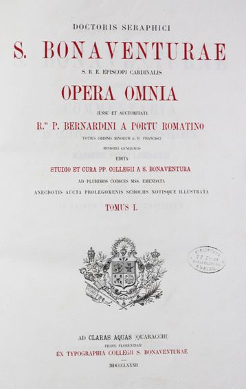 Große Abbildung Nr.1: 123-80 Bonaventura,S.: (Alte Drucke, Handschriften und Theologie)