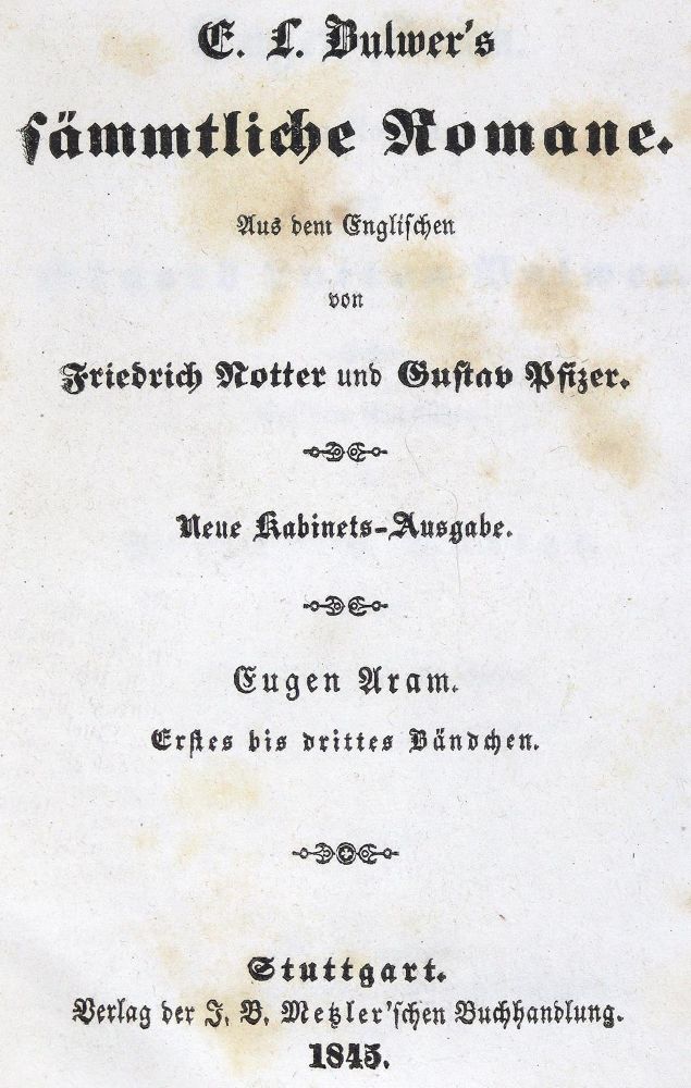 Große Abbildung Nr.1: 123-844 Bulwer-Lytton, E.: (Literatur und illustrierte Bücher bis 19.Jahrhundert)