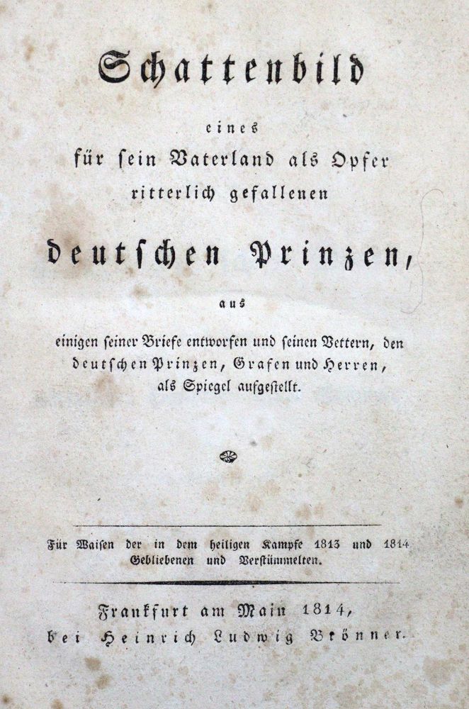 Große Abbildung Nr.1: 123-889 (Hoffmann,C.F.).: (Literatur und illustrierte Bücher bis 19.Jahrhundert)