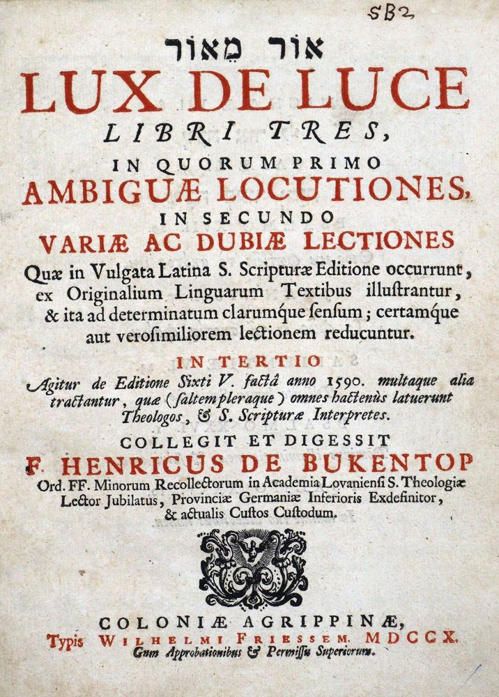 Große Abbildung Nr.1: 123-89 Bukentop,F.H.: (Alte Drucke, Handschriften und Theologie)