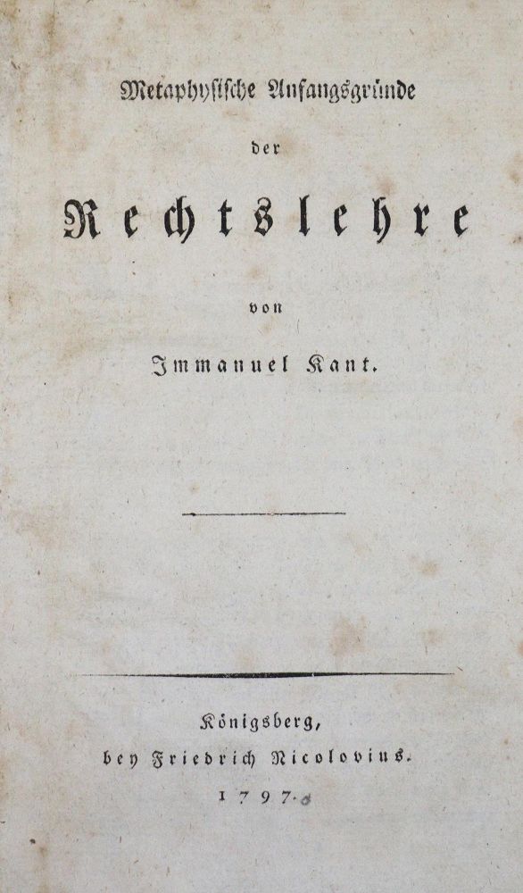 Große Abbildung Nr.1: 123-894 Kant,I.: (Literatur und illustrierte Bücher bis 19.Jahrhundert)