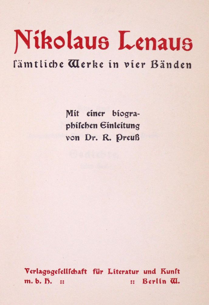 Große Abbildung Nr.1: 123-902 Lenau,N.: (Literatur und illustrierte Bücher bis 19.Jahrhundert)