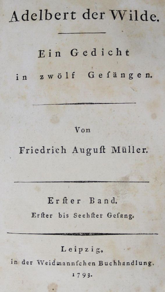 Große Abbildung Nr.1: 123-911 Müller,F.A.: (Literatur und illustrierte Bücher bis 19.Jahrhundert)