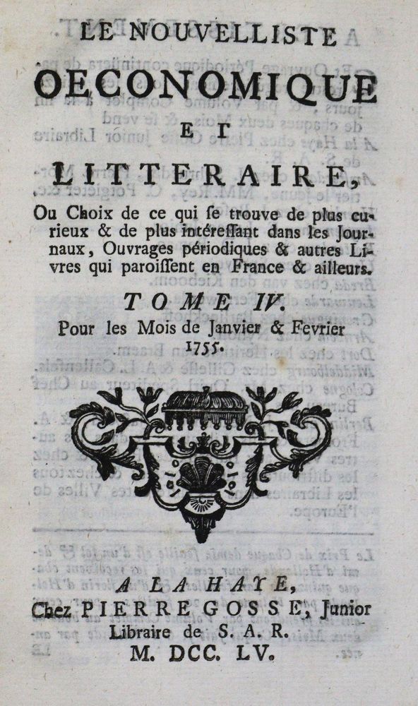 Große Abbildung Nr.11: 123-913 Nouvelliste Oeconomique et Litteraire, Le.: (Literatur und illustrierte Bücher bis 19.Jahrhundert)