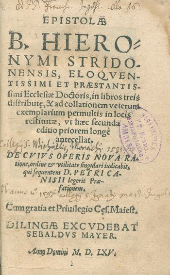 Große Abbildung Nr.1: 123-98 Canisius,P.: (Alte Drucke, Handschriften und Theologie)