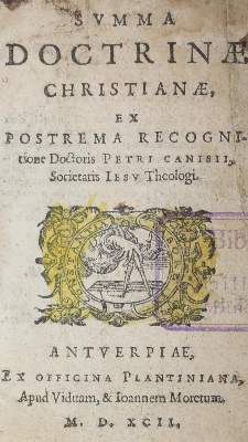 Bild Nr.1: 123-101 Canisius,P.: (Alte Drucke, Handschriften und Theologie)
